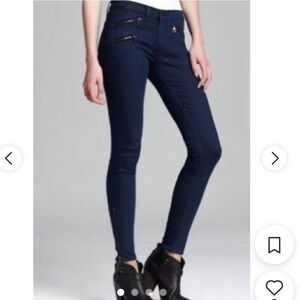 rag & bone KENSINGTON Skinny Zippered Moto Jeans